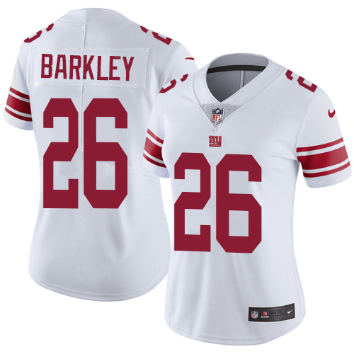 Nike Giants #26 Saquon Barkley White Women's Stitched NFL Vapor Untouchable Limited Jersey